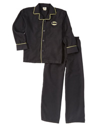 DC Comics Boys Black Flannel Batman Pajamas Bat Man Sleep Set 8