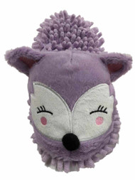 Girls Plush Lumpy Purple Fox Slippers Scuffs House Shoes