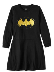 DC Comics Girls Black & Gold Batman Nightgown Batgirl Symbol Sleep Shirt XS 4-5