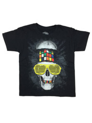 Little Boys Black Skull Rubiks Cube T-Shirt Tee Shirt 4/5