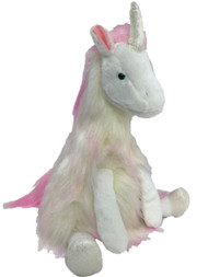Luxe Long Fuzzy Fur Unicorn With Pink Mane 12 inch Stuffed Animal Plush Pal