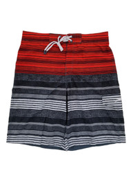 Speedo Mens Red & Gray Striped Turbo Dri E-Board Swim Shorts Swim Trunks