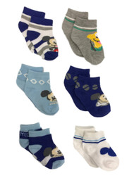 Disney 6 Pair Infant Boys Mickey Mouse & Pluto Dog Baby Socks 6-12 Months