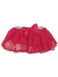 Infant Girls Hot Pink Floral Rufled Tulle Tutu Baby Skirt 0-6M