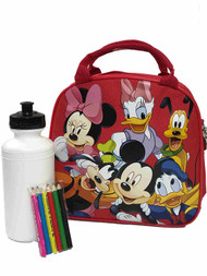 Disney mickey Mouse & Friends Red Lunch Box with Water Bottle - Lunch Bag Set