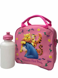 Disney Winnie the Pooh Pink Lunch Box with Water Bottle - Kids Lunch Bag Set