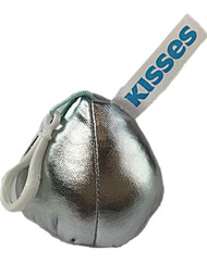 Hershey Kiss Shimmering Plush 3 inch Stuffed Silver Valentine Kiss With Clip