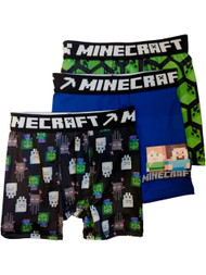 Boys 3pc Minecraft Boxer Briefs Mine Craft Video Game Boxer Shorts Set