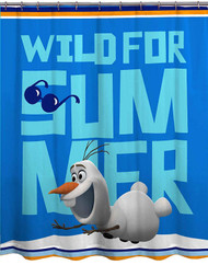 Disney Frozen Olaf Microfiber Shower Curtain Kids Wild For Summer Bath