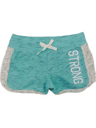 Girls Blue & Gray Speckled Strong Athletic Shorts
