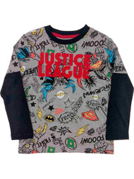 DC Comics Boys Gray Justice League T-Shirt Batman Green Lantern Tee Shirt