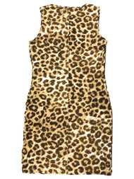Kardashian Collection Womens Leopard Cheetah Print Studded Pencil Dress