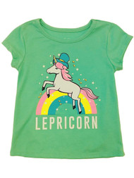 Toddler Girls St Patricks Day T-Shirt Rainbow Unicorn LepricornTee Shirt