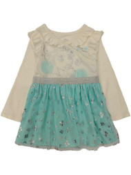 Disney Frozen Toddler Girls Ivory & Blue Sparkle Queen Elsa Tulle Dress 2T