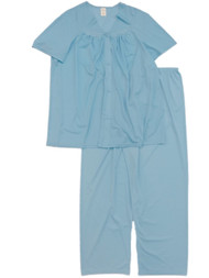 Lissome Lounge Womens Baby Blue Silky Soft Semi-Sheer Pajamas Sleep Set 2X
