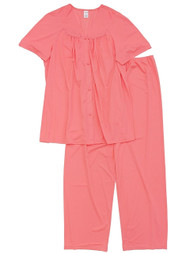 Lissome Lounge Womens Classic Peach Silky Soft Semi-Sheer Pajamas Sleep Set 2X
