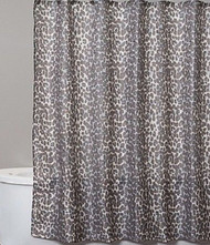 Saturday Knight Zanzibar Fabric Shower Curtain With Leopard Pattern, Jungle Bath