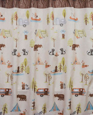 Saturday Knight Camping Critters Fabric Shower Curtain 70 x 72 - Forest Animals