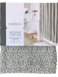 Threshold Gray Textured Dot Fabric Shower Curtain, Cotton Bath Decor