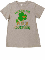 Junior Womens St Patricks Day T-Shirt Pinch Charming Leprechaun Shamrock Tee