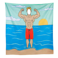 BigMouth Inc In The Buff Fabric Shower Curtain, Fun Muscle Man Bath Decor