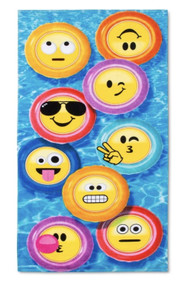 Emojination Cotton Beach Towel With Emoji Pattern - Bath, Pool, Beach