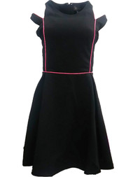 Womens Kardashian Kollection Black Pink Checker Texture 50s Fit & Flare Dress