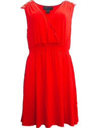 Womens Kardashian Kollection Cherry Red Wrap Around Tunic Dress