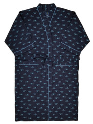 Mens Navy Blue Marlin Sailfish Woven Robe Housecoat Bath Robe OSFM Big