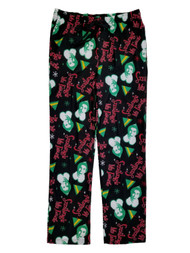 Elf Mens Black Flannel Sleep Pants Lounge Pants Pajama Bottoms