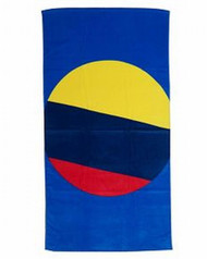Evergreen Cotton Beach Towel 32x62 Vibrant Blue Red & Yellow Beach Ball
