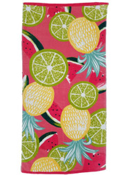 Oasis Tropical Fruit Medley Plush Cotton Beach Towel 30x60, Pineapple Melon
