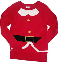Womens Red Santa Clause Jacket Christmas Sweater St Nick Holiday Pullover Medium