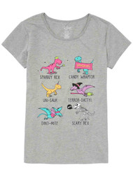 Girls Gray Candy Dinosaur Halloween T-Shirt Dino T-Rex Tee Shirt