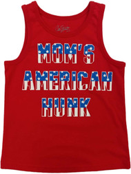 Toddler Boys Patriotic Red Moms American Hunk Tank Top 4th of July Shirt
