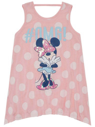 Disney Girls Pink Dot #OMG Minnie Mouse T-Shirt Sequin Fly Away Tank Top