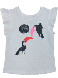 Toddler Girls White Toucan Sit Wtih Us Tank Top Baby Tee Shirt 3T