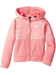 Nike Therma Girls Coral Pink Zip Front Hoodie Sweatshirt Jacket Dri-fit