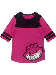 Disney Pink & Black Cheshire Cat T-Shirt Alice In Wonderland Kitty Shirt