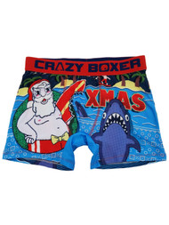 Mens Surfing Santa Shark Attack Ugly Christmas Novelty Underwear Boxer Briefs
