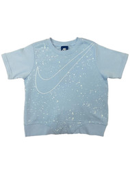 Nike Girls Periwinkle Purple Blue Speckle Swoosh Short Sleeve Sweatshirt M
