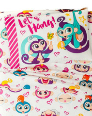 Fingerlings Super Soft Twin Sheet Set, Kids Monkey Sheets