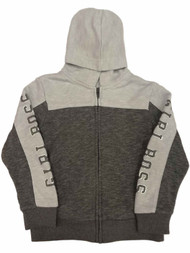 Xersion Girls 2-Tone Gray Girl Boss Zip Front Hoodie Sweatshirt Jacket