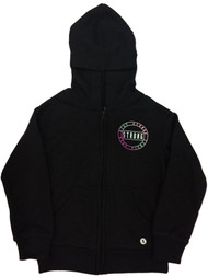 Xersion Girls Black Stay Strong & Fierce Zip Front Hoodie Sweatshirt Jacket