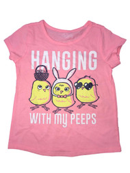 Toddler Girls Pink Easter Tee Shirt Chicks & Peeps T-Shirt