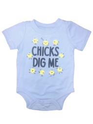 Infant Boys Blue Easter Bodysuit Chicks Dig Me Little Chicks Baby Outfit