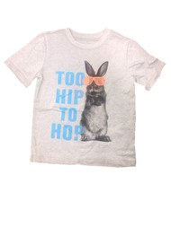 Boys Gray Easter Tee Shirt Bunny Rabbit Hipster Glasses Hip Hop T-Shirt