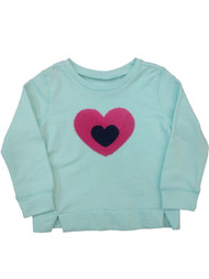 Infant Girls Mint Blue Green Heart Sweatshirt Top Baby Sweat Shirt