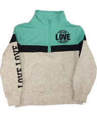 Xersion Girls Blue & Taupe Half Zip Love Sweatshirt Jacket Top XX-Small (4-5)