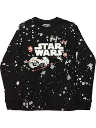 Boys Black Space Ship Star Wars T-Shirt Long Space Tee Shirt